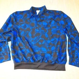 Irvine Park Button Men Shirt Geo Retro Art Pocket Y2K Vintage Size XL